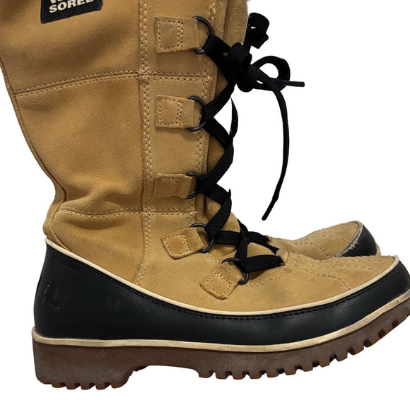 Sorel tivloli 2 Tan and Black Winter Rain Boots SZ 7 - Picture 10 of 14